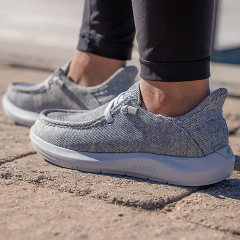 New ✨ KURU Light Gray Knit Slip-On Sneakers
